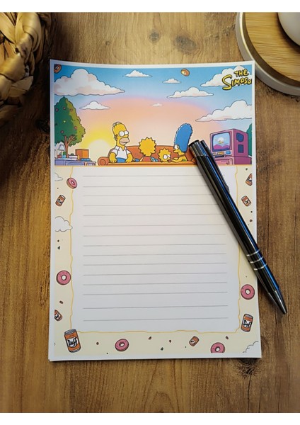 Özel Tasarım Çizgi Film Karakterleri Temalı Notepad
