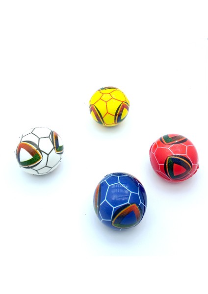 Mini Sünger Renkli Futbol Topu 6 cm Dörtlü Paket