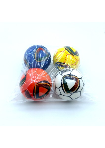 Mini Sünger Renkli Futbol Topu 6 cm Dörtlü Paket