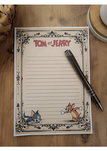 Özel Tasarım Çizgi Film Karakterleri Temalı Notepad
