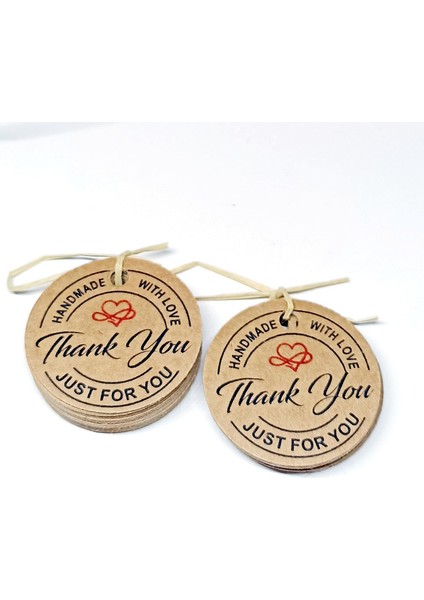 Thank You Kart / 100 Adet Kraft Hand Made With Love Etiket (3,8 Cm) modelleri
