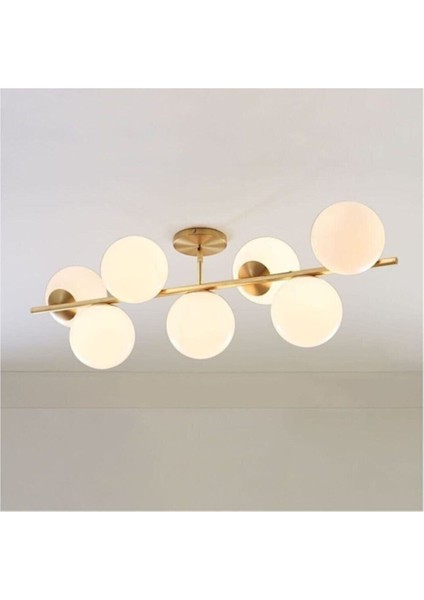 Zarif Modern Metal Gold Salon - Mutfak - Yatak Odası 7 Li Avize