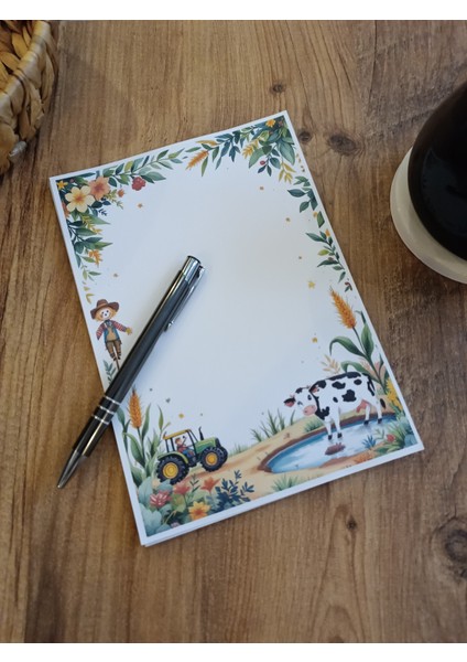 Özel Tasarım Çiftlik Temalı Notepad
