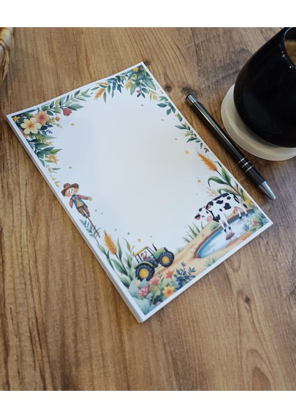 Özel Tasarım Çiftlik Temalı Notepad