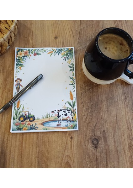 Özel Tasarım Çiftlik Temalı Notepad