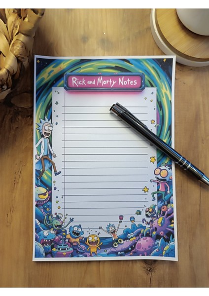 Özel Tasarım Çizgi Film Karakterleri Temalı Notepad