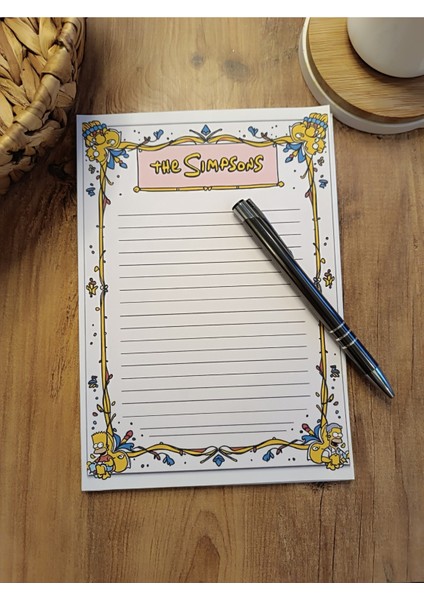 Özel Tasarım Çizgi Film Karakterleri Temalı Notepad