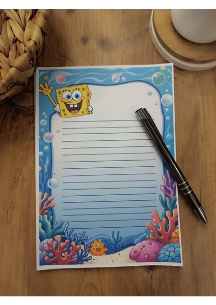 Özel Tasarım Çizgi Film Karakterleri Temalı Notepad