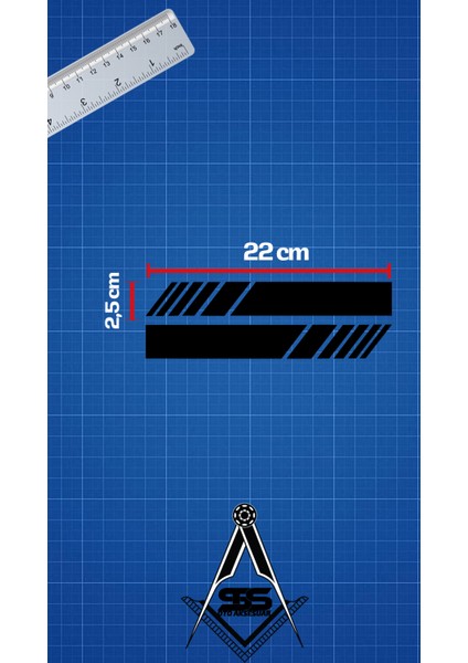Yan Ayna Şerit Araba-Motosiklet Cam Etiket Sticker 18X5CM Siyah Renk fiyatları