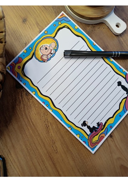 Özel Tasarım Çizgi Film Karakterleri Temalı Notepad