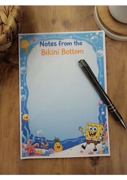 Özel Tasarım Çizgi Film Karakterleri Temalı Notepad