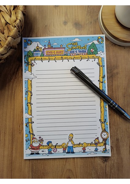 Özel Tasarım Çizgi Film Karakterleri Temalı Notepad