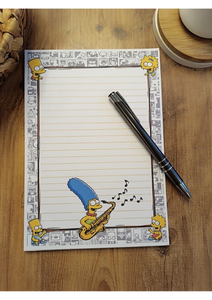 Özel Tasarım Çizgi Film Karakterleri Temalı Notepad