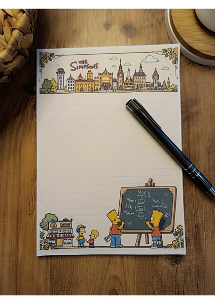 Özel Tasarım Çizgi Film Karakterleri Temalı Notepad
