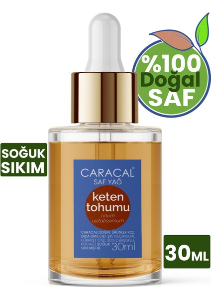 Keten Tohumu Yağı %100 Saf Doğal Soğuk Sıkım 30ML