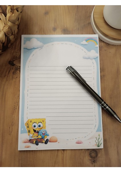 Özel Tasarım Çizgi Film Karakterleri Temalı Notepad
