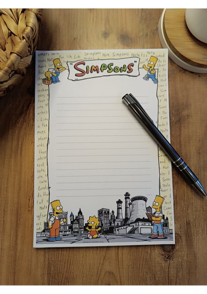 Özel Tasarım Çizgi Film Karakterleri Temalı Notepad