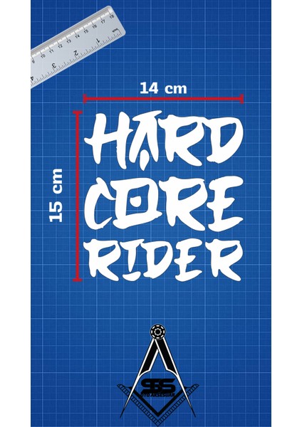 Hardcore Rıder Araba-Motosiklet Sticker 15X14CM Beyaz Renk fiyatları