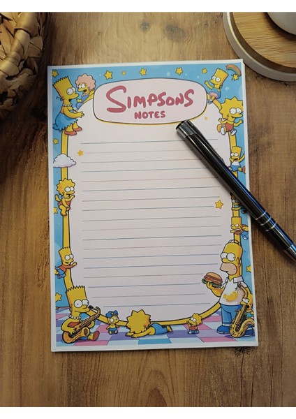 Özel Tasarım Çizgi Film Karakterleri Temalı Notepad