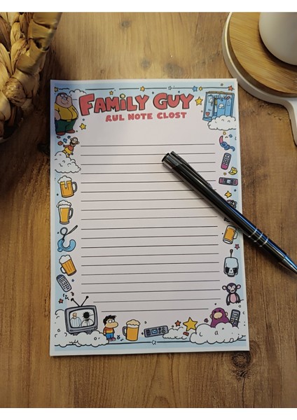 Özel Tasarım Çizgi Film Karakterleri Temalı Notepad