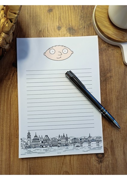 Özel Tasarım Çizgi Film Karakterleri Temalı Notepad