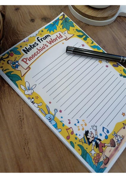 Özel Tasarım Çizgi Film Karakterleri Temalı Notepad