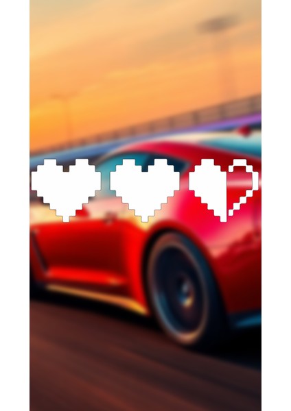 Pixel Art Kalp Jdm Araba-Motosiklet Cam Etiket Sticker 20X5,6CM Beyaz Renk