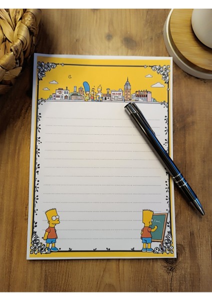 Özel Tasarım Çizgi Film Karakterleri Temalı Notepad