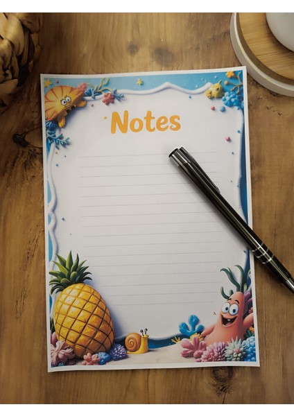 Özel Tasarım Çizgi Film Karakterleri Temalı Notepad