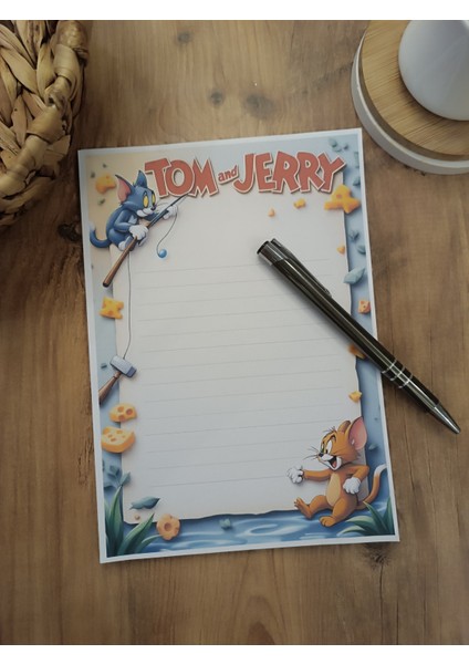 Özel Tasarım Çizgi Film Karakterleri Temalı Notepad