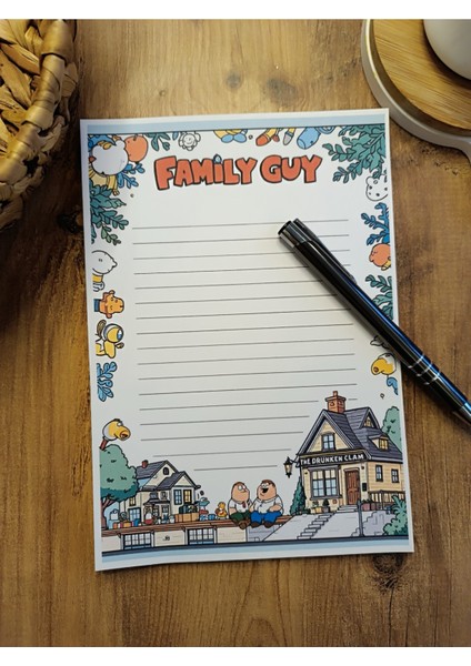 Özel Tasarım Çizgi Film Karakterleri Temalı Notepad