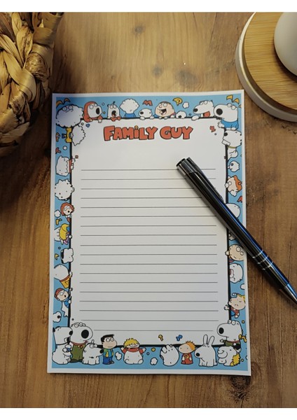 Özel Tasarım Çizgi Film Karakterleri Temalı Notepad