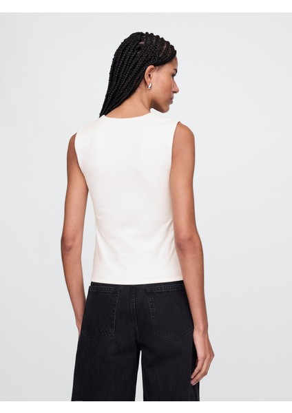 Kadın Orange Kıss Neon Closeknit Jersey Kare Yaka Bluz