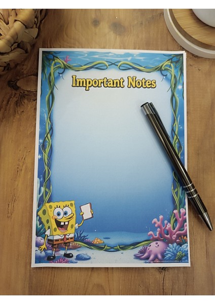 Özel Tasarım Çizgi Film Karakterleri Temalı Notepad