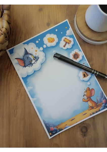 Özel Tasarım Çizgi Film Karakterleri Temalı Notepad