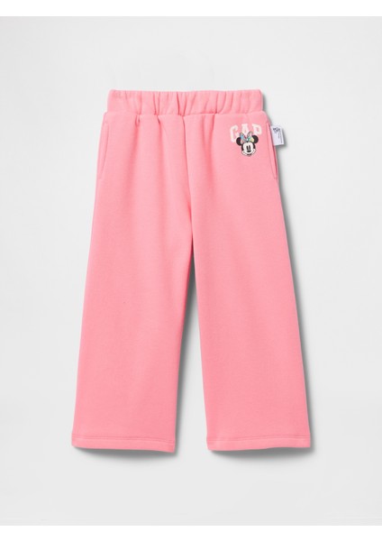 Kız Bebek Pembe Gap Logo Vintagesoft Fleece Wide-Leg Eşofman Altı