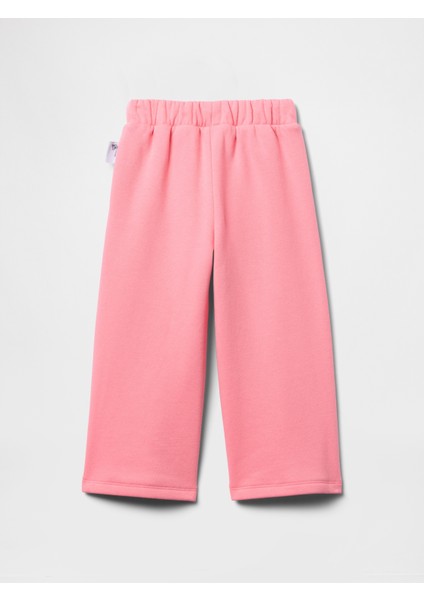 Kız Bebek Pembe Gap Logo Vintagesoft Fleece Wide-Leg Eşofman Altı
