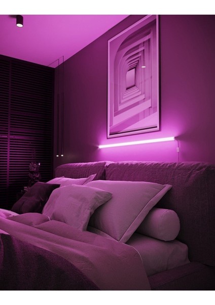 Mavi Rgb LED Oda Aydınlatma Sistemi Duvar Modeli Full Rgb Çok Özellik Full Renk LED Rbg Lambader 10