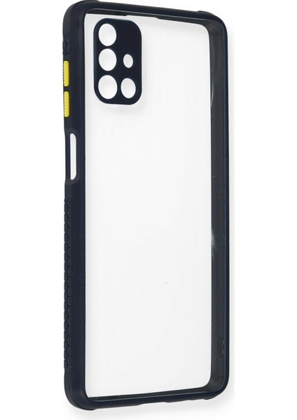 Samsung Galaxy M51 Kılıf Miami Şeffaf Silikon - Lacivert Glstd