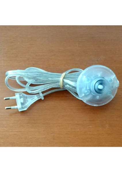 Plastik 4 Metre Şeffaf Renk Yer Puar Aç Kapa Anahtarlı Fişli Abajur Lambader Kablosu 0-100 4 Turunc
