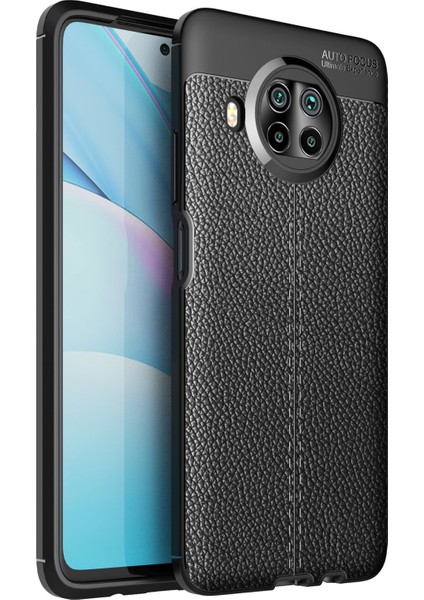 Xiaomi Redmi Note 9 Pro 5g Kılıf Focus Derili Silikon - Siyah Glstd