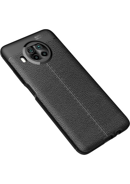 Xiaomi Redmi Note 9 Pro 5g Kılıf Focus Derili Silikon - Siyah Glstd