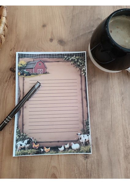 Özel Tasarım Çiftlik Temalı Notepad