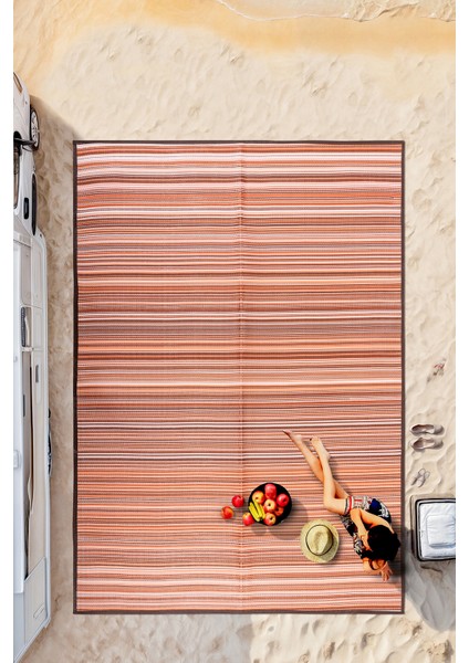 Melaris Plaj Karavan Halısı Hasır Kilim Katlanabilir Halı Balkon Teras Bahçe Kamp Halısı