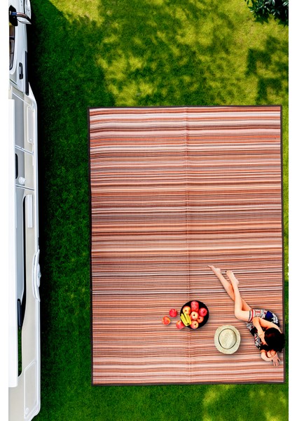 Melaris Plaj Karavan Halısı Hasır Kilim Katlanabilir Halı Balkon Teras Bahçe Kamp Halısı