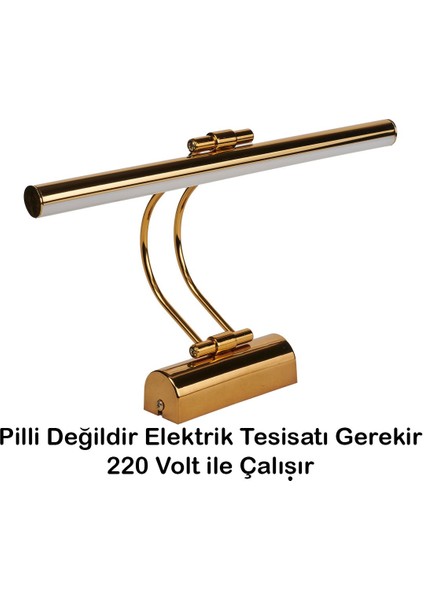 Flüt LED Aplik Elektrikli 6500K Beyaz Işık Banyo Tablo Çalışma Masası Duvar Aydınlatma Gold
