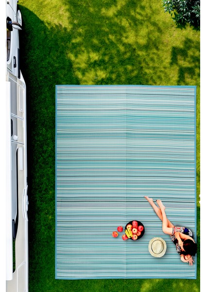 Melaris Plaj Karavan Halısı Hasır Kilim Katlanabilir Halı Balkon Teras Bahçe Kamp Halısı