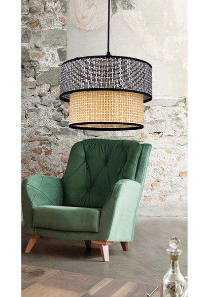 Rattan 2 Katlı Pasta Sarkıt Avize Çocuk Odası Yatak Odası Salon Mutfak Hol