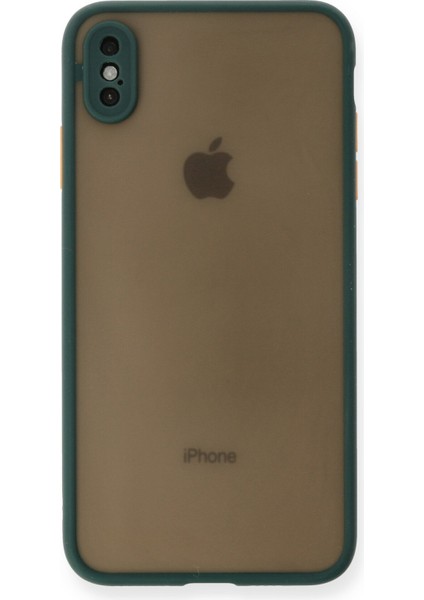 Apple iPhone Xs Max Kılıf Montreal Silikon Kapak - Yeşil Glstd