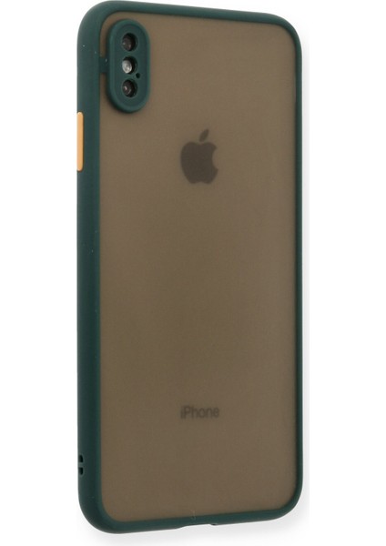 Apple iPhone Xs Max Kılıf Montreal Silikon Kapak - Yeşil Glstd